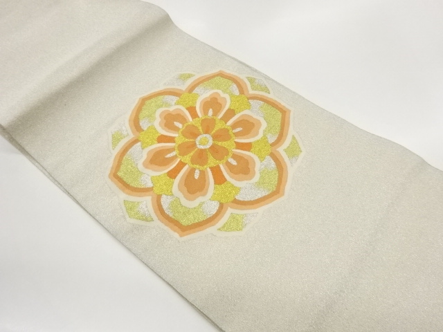 JAPANESE NAGOYA OBI / WOVEN FLOWER CREST